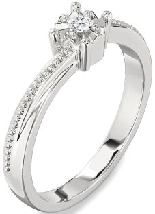 Diamond Platinum Round Promise Ring