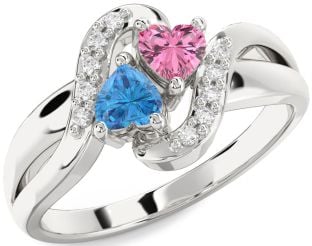 Diamond Platinum Two Heart Promise Ring