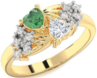 Diamond Gold Two Heart Promise Ring