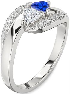 Diamond Platinum Two Heart Promise Ring