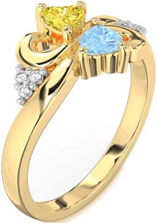 Diamond Gold Infinity Two Heart Promise Ring