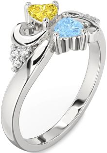 Diamond Platinum Infinity Two Heart Promise Ring