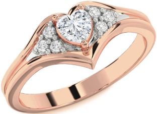 Diamond Rose Gold Heart Promise Ring