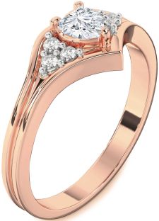 Diamond Rose Gold Heart Promise Ring