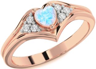 Diamond Amethyst Rose Gold Heart Promise Ring