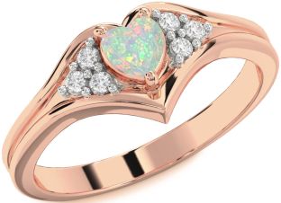 Diamond Amethyst Rose Gold Heart Promise Ring