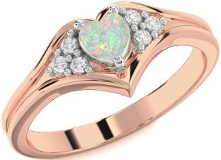 Diamond Amethyst Platinum & Rose Gold Heart Promise Ring