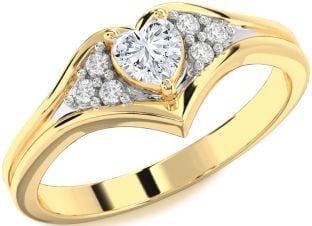 Diamond Gold Heart Promise Ring