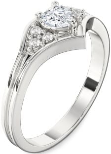 Diamond White Gold Heart Promise Ring