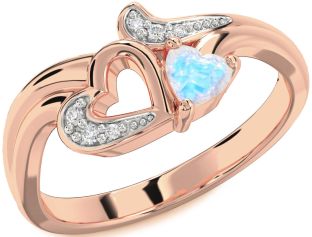 Diamond Amethyst Rose Gold Heart Promise Ring