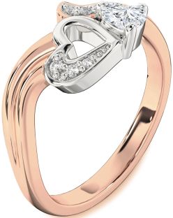 Diamond White Rose Gold Heart Promise Ring