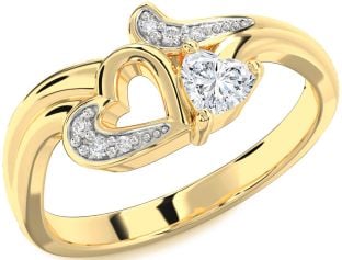 Diamond Gold Heart Ring