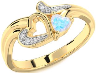 Diamond Amethyst Gold Heart Promise Ring
