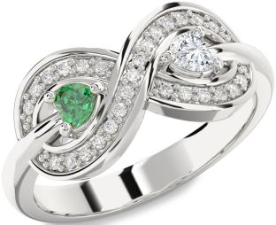 Diamond Platinum Infinity Two Heart Promise Ring