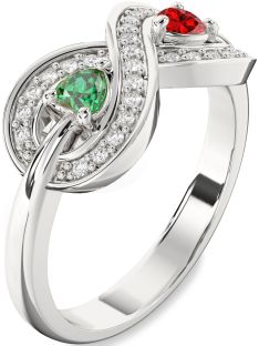 Diamond Platinum Infinity Two Heart Promise Ring