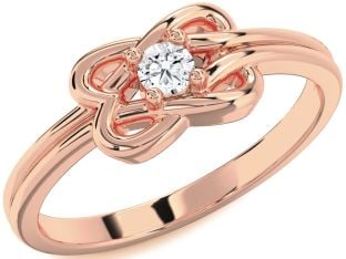 Diamond Rose Gold Knot Round Promise Ring