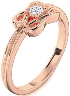 Diamond Rose Gold Knot Round Promise Ring