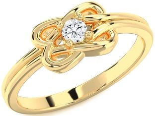 Diamond Gold Knot Round Promise Ring