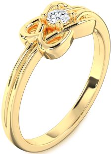 Diamond Gold Knot Round Promise Ring