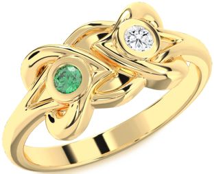 Gold Heart Two Stone Promise Ring