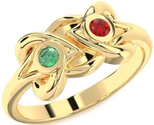 Gold Heart Two Stone Promise Ring
