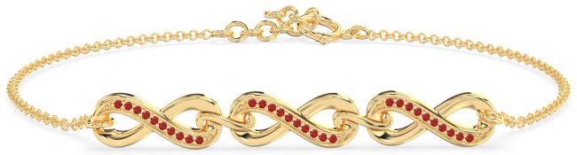 Ruby Gold Infinity Chain Bracelet