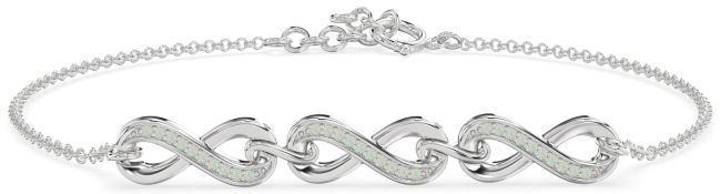 Opal Platinum Infinity Chain Bracelet