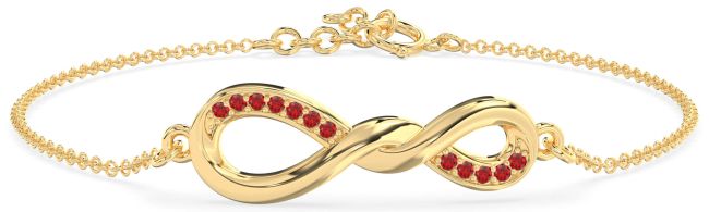 Ruby Gold Infinity Chain Bracelet