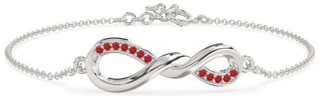 Ruby Platinum Infinity Chain Bracelet