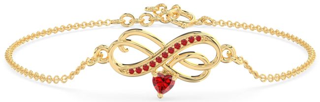 Ruby Gold Infinity Interlock Chain Bracelet