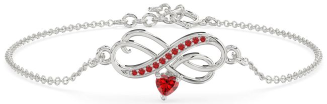 Ruby Platinum Infinity Interlock Chain Bracelet