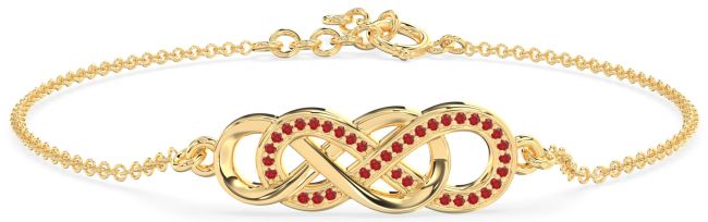 Ruby Gold Infinity Interlock Chain Bracelet