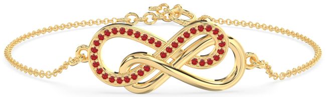 Ruby Gold Infinity Interlock Chain Bracelet