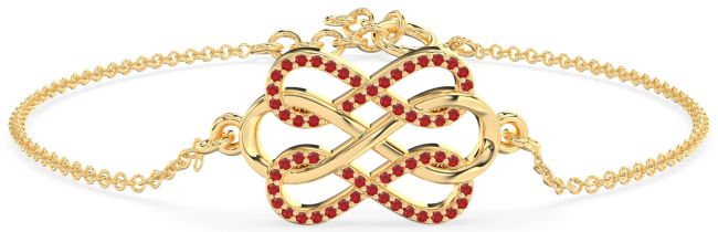 Ruby Gold Infinity Interlock Chain Bracelet
