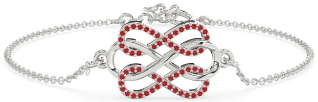 Ruby Platinum Infinity Interlock Chain Bracelet