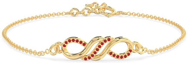 Ruby Gold Infinity Chain Bracelet