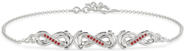 Ruby Platinum Infinity Chain Bracelet