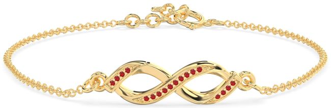 Ruby Gold Infinity Chain Bracelet