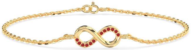 Ruby Gold Infinity Chain Bracelet