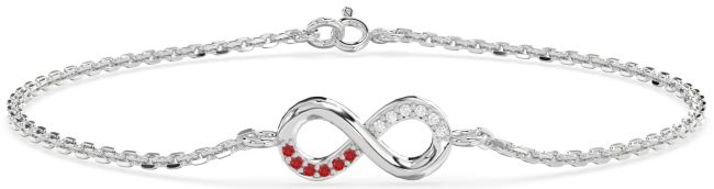 Diamond & Ruby Platinum Infinity Chain Bracelet