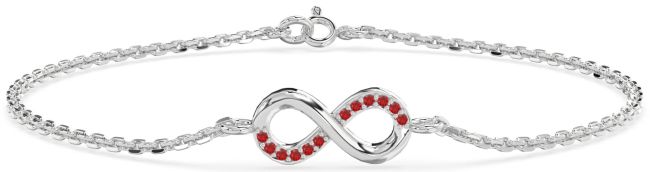 Ruby Platinum Infinity Chain Bracelet