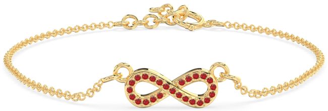 Ruby Gold Infinity Chain Bracelet