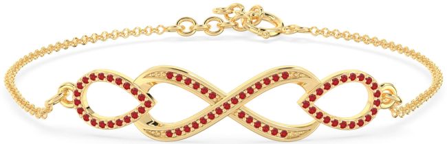 Ruby Gold Infinity Chain Bracelet