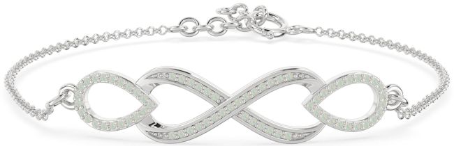 Opal Platinum Infinity Chain Bracelet