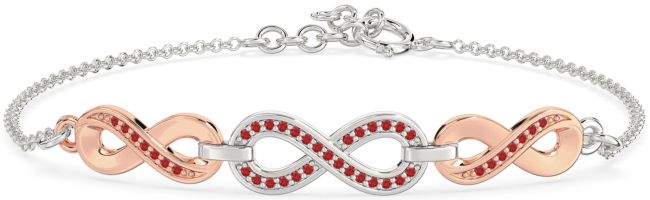Ruby Rose Gold Silver Infinity Chain Bracelet