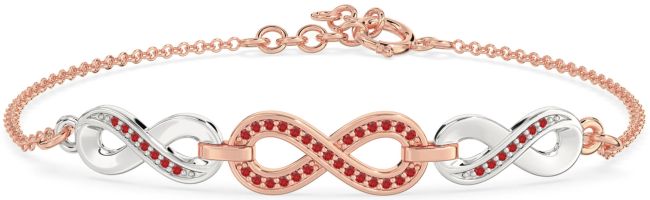 Ruby Rose Gold Silver Infinity Chain Bracelet