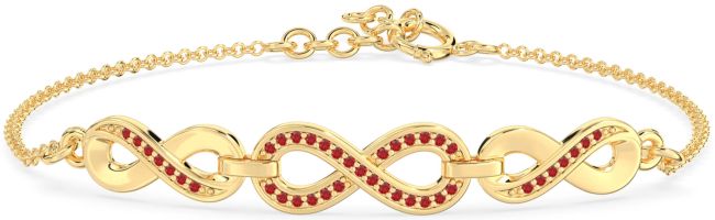 Ruby Gold Infinity Chain Bracelet