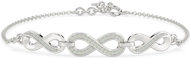 Opal Platinum Infinity Chain Bracelet