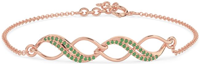 Emerald Rose Gold Infinity Chain Bracelet