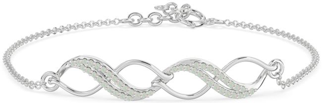 Opal Platinum Infinity Chain Bracelet